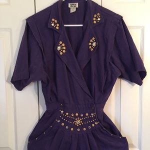 Bedazzled Purple Jumpsuit Romper